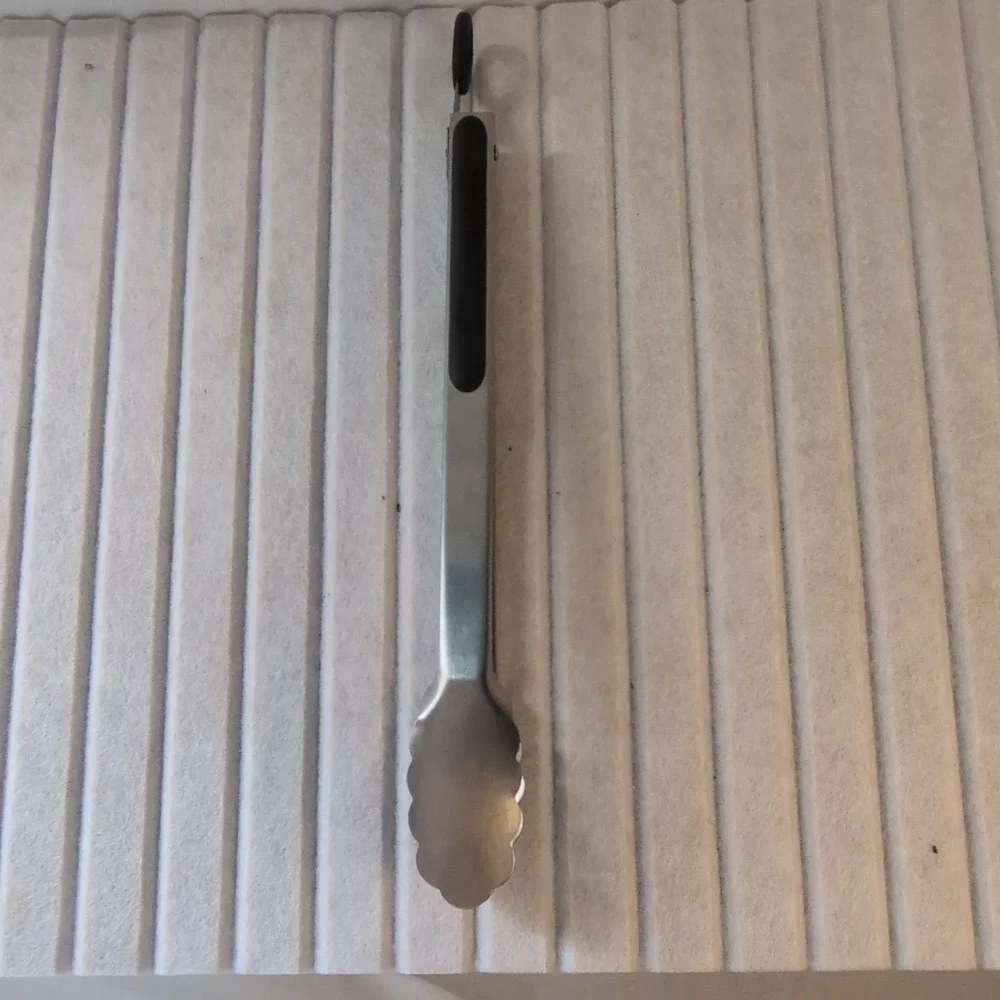 Cuisinart Stainless Steel & Black‎ Plastic Cooking Tongs With Clip